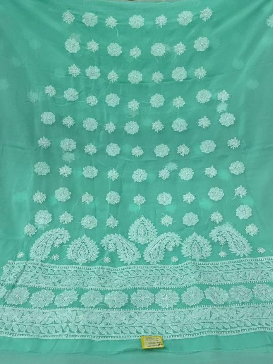 Green Hand Worked Geometric Material