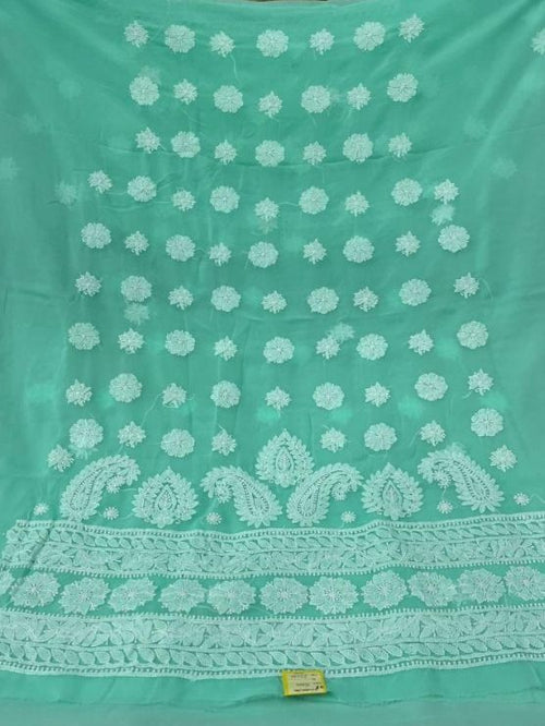 Green Hand Worked Geometric Material