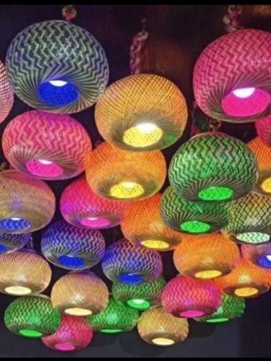 Hanging Ball Lampshade assorted   Colour (Without Electrical accessories)
