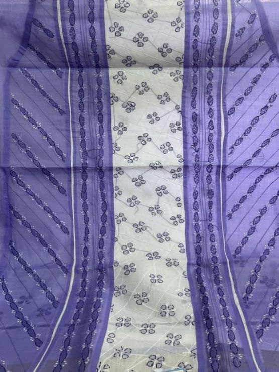 Midnight Lavender Multicolor Threadwork Kurta Set Material