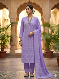 Lavender chiffon Material  with dupatta