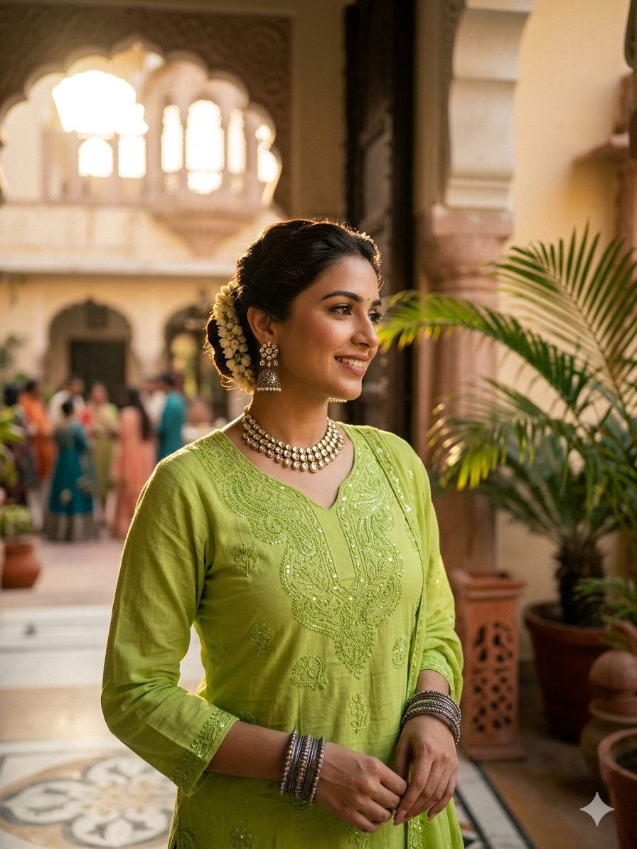 Lemon Zest Summer Heritage  Mulmul cotton Dress material